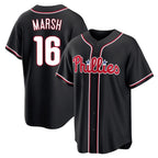 Silnrao  P.Phillies #16 Brandon Marsh Player Black Fashion Out Home Game Stitched Jerseys
