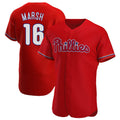 Silnrao  P.Phillies #16 Brandon Marsh Player Red Home Limited Elite Stitched Jerseys