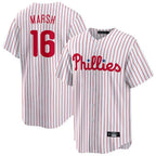 Silnrao  P.Phillies #16 Brandon Marsh Player White Home Game Stitched Jerseys