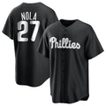 Silnrao  P.Phillies #27 Aaron Nola Player Black Alt Fashion Home Game Stitched Jerseys