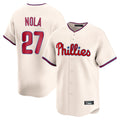 Silnrao  P.Phillies #27 Aaron Nola Player Cream Home Limited Stitched Jerseys