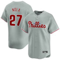 Silnrao  P.Phillies #27 Aaron Nola Player Gray Home Limited Stitched Jerseys