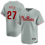 Silnrao  P.Phillies #27 Aaron Nola Player Gray Home Limited Stitched Jerseys