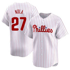 Silnrao  P.Phillies #27 Aaron Nola Player White Home Limited Stitched Jerseys