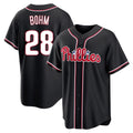 Silnrao  P.Phillies #28 Alec Bohm Player Black Fashion Out Home Game Stitched Jerseys