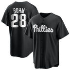 Silnrao P.Phillies #28 Alec Bohm Player Black Home Game Stitched Jerseys