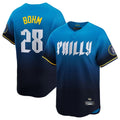 Silnrao  P.Phillies #28 Alec Bohm Player Blue City Connect Home Limited Stitched Jerseys