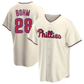 Silnrao  P.Phillies #28 Alec Bohm Player Cream Home Game Stitched Jerseys
