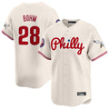 Silnrao  P.Phillies #28 Alec Bohm Player Cream Phillies & Eagles Vapor Premier Limited Stitched Jerseys