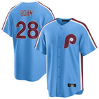 Silnrao  P.Phillies #28 Alec Bohm Player Light Blue Home Game Stitched Jerseys
