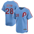 Silnrao  P.Phillies #28 Alec Bohm Player Light Blue Home Limited Stitched Jerseys