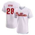 Silnrao  P.Phillies #28 Alec Bohm Player White Home Limited Elite Stitched Jerseys