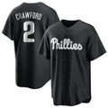 Silnrao P.Phillies #2 Justin Crawford Player Black Alt Fashion Home Game Stitched Jerseys
