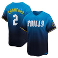 Silnrao P.Phillies #2 Justin Crawford Player Blue City Connect Home Limited Stitched Jerseys