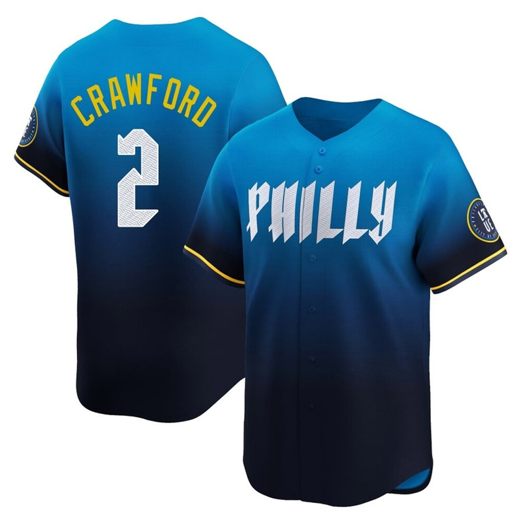 Silnrao P.Phillies #2 Justin Crawford Player Blue City Connect Home Limited Stitched Jerseys