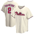 Silnrao P.Phillies #2 Justin Crawford Player Cream Game Stitched Jerseys