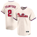 Silnrao P.Phillies #2 Justin Crawford Player Cream Home Limited Stitched Jerseys