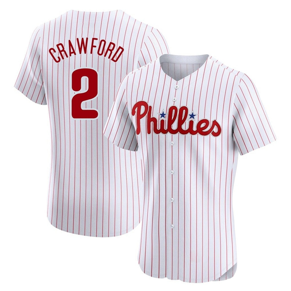 Silnrao P.Phillies #2 Justin Crawford Player White Home Limited Elite Stitched Jerseys