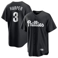 Silnrao P.Phillies #3 Bryce Harper Player Black Alt Fashion Home Game Stitched Jerseys