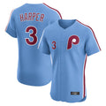 Silnrao P.Phillies #3 Bryce Harper Player Light Blue Home Limited Elite Stitched Jerseys
