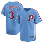 Silnrao P.Phillies #3 Bryce Harper Player Light Blue Home Limited Stitched Jerseys