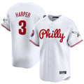 Silnrao P.Phillies #3 Bryce Harper Player White Phillies & Eagles Vapor Premier Limited Stitched Jerseys