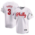 Silnrao P.Phillies #3 Bryce Harper Player White Pinstripe Phillies & Eagles Vapor Premier Limited Stitched Jerseys