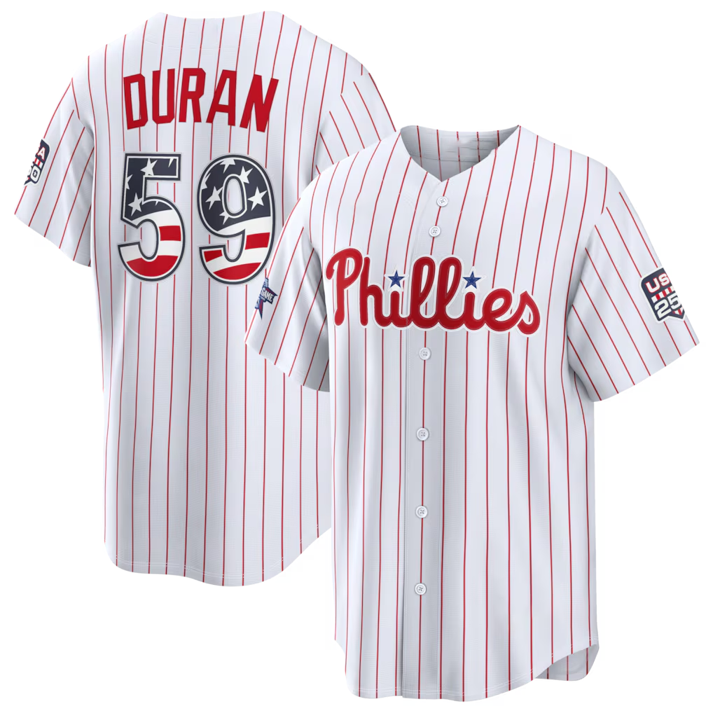 Silnrao P.Phillies #59 Jhoan Duran White 2026 All-Star Edition Stars & Stripes Stadium Jersey
