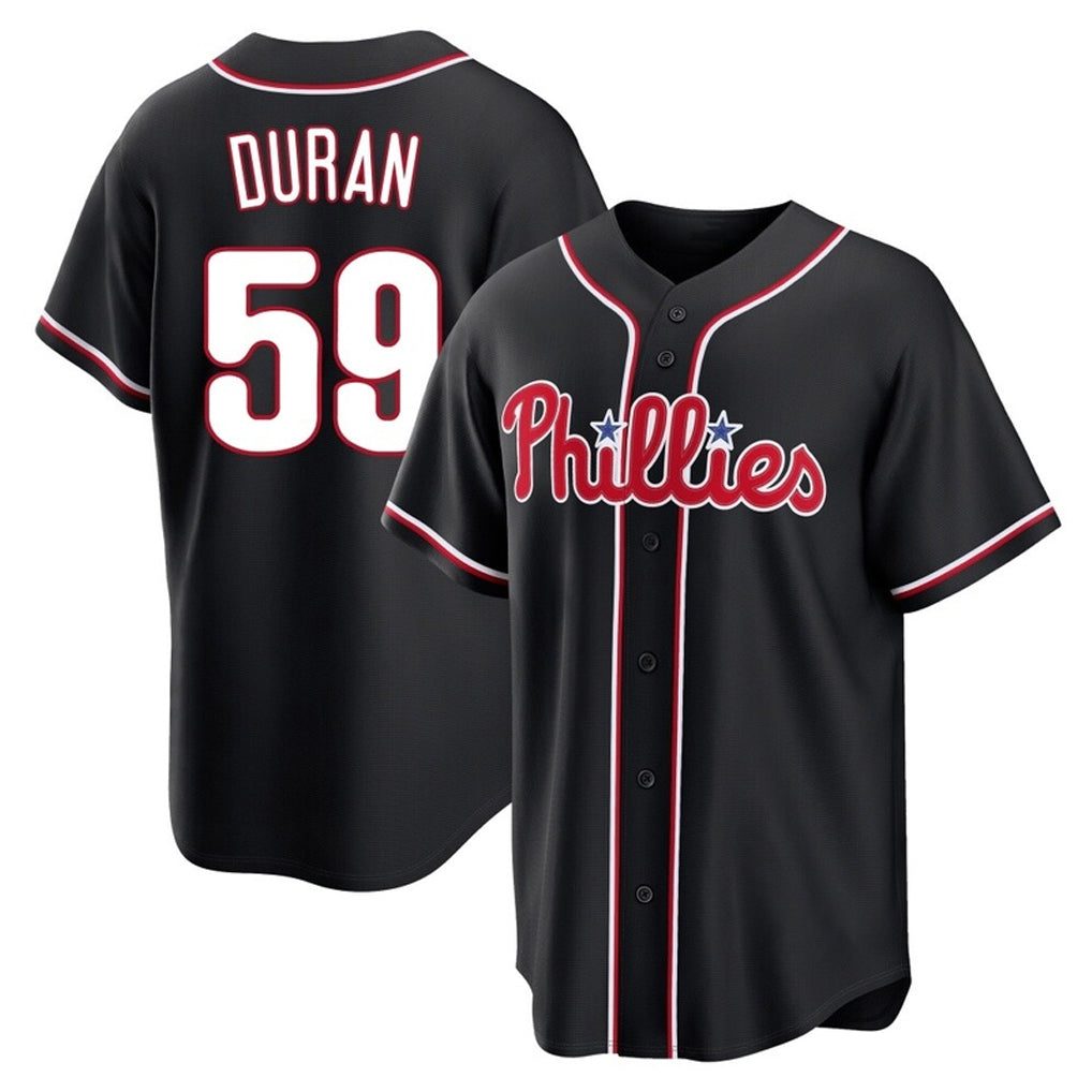 Silnrao P.Phillies #59 Jhoan Duran Player Black Fashion Out Home Game Stitched Jerseys