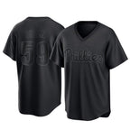 Silnrao P.Phillies #59 Jhoan Duran Player Black Pitch Fashion Limited T-shirt Stitched Jerseys