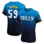 Silnrao P.Phillies #59 Jhoan Duran Player Blue City Connect Home Limited Elite Stitched Jerseys