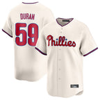 Silnrao P.Phillies #59 Jhoan Duran Player Cream Home Limited Stitched Jerseys
