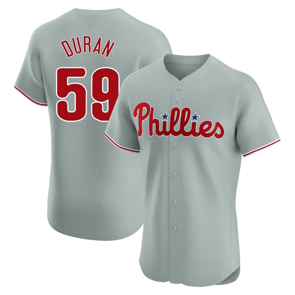 Silnrao P.Phillies #59 Jhoan Duran Player Gray Home Limited Elite Stitched Jerseys