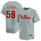 Silnrao P.Phillies #59 Jhoan Duran Player Gray Home Limited Stitched Jerseys