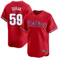 Silnrao P.Phillies #59 Jhoan Duran Player Red Home Limited Stitched Jerseys
