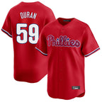Silnrao P.Phillies #59 Jhoan Duran Player Red Home Limited Stitched Jerseys