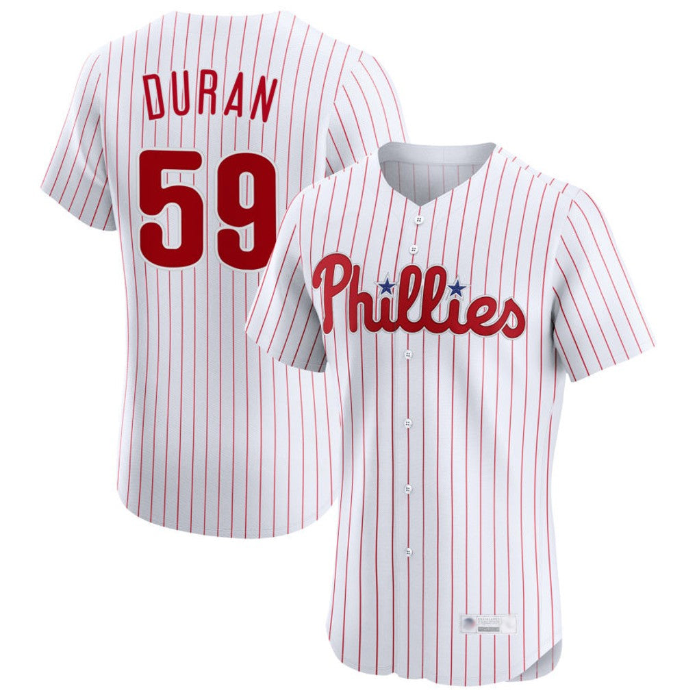 Silnrao P.Phillies #59 Jhoan Duran Player White Home Limited Elite Stitched Jerseys