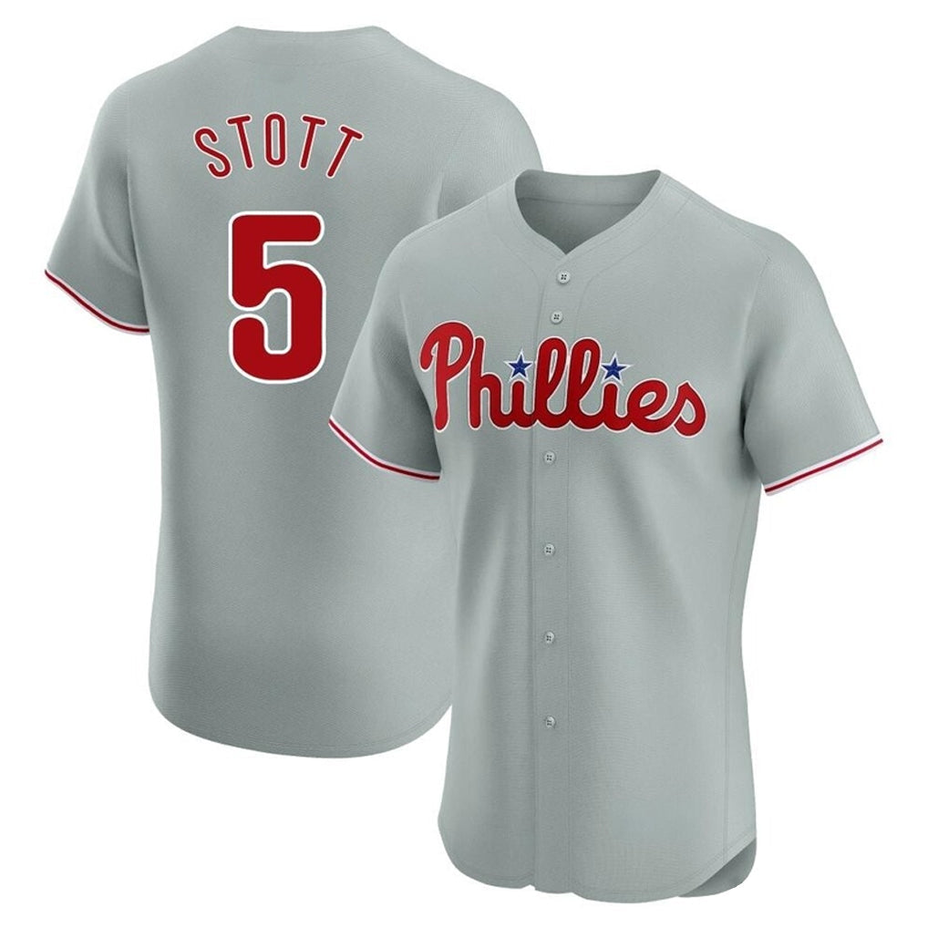 Silnrao P.Phillies #5 Bryson Stott Player Gray Home Limited Elite Stitched Jerseys