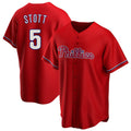 Silnrao P.Phillies #5 Bryson Stott Player Red Home Game Stitched Jerseys