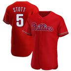 Silnrao P.Phillies #5 Bryson Stott Player Red Home Limited Elite Stitched Jerseys