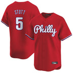 Silnrao P.Phillies #5 Bryson Stott Player Red Home Limited Stitched Jerseys