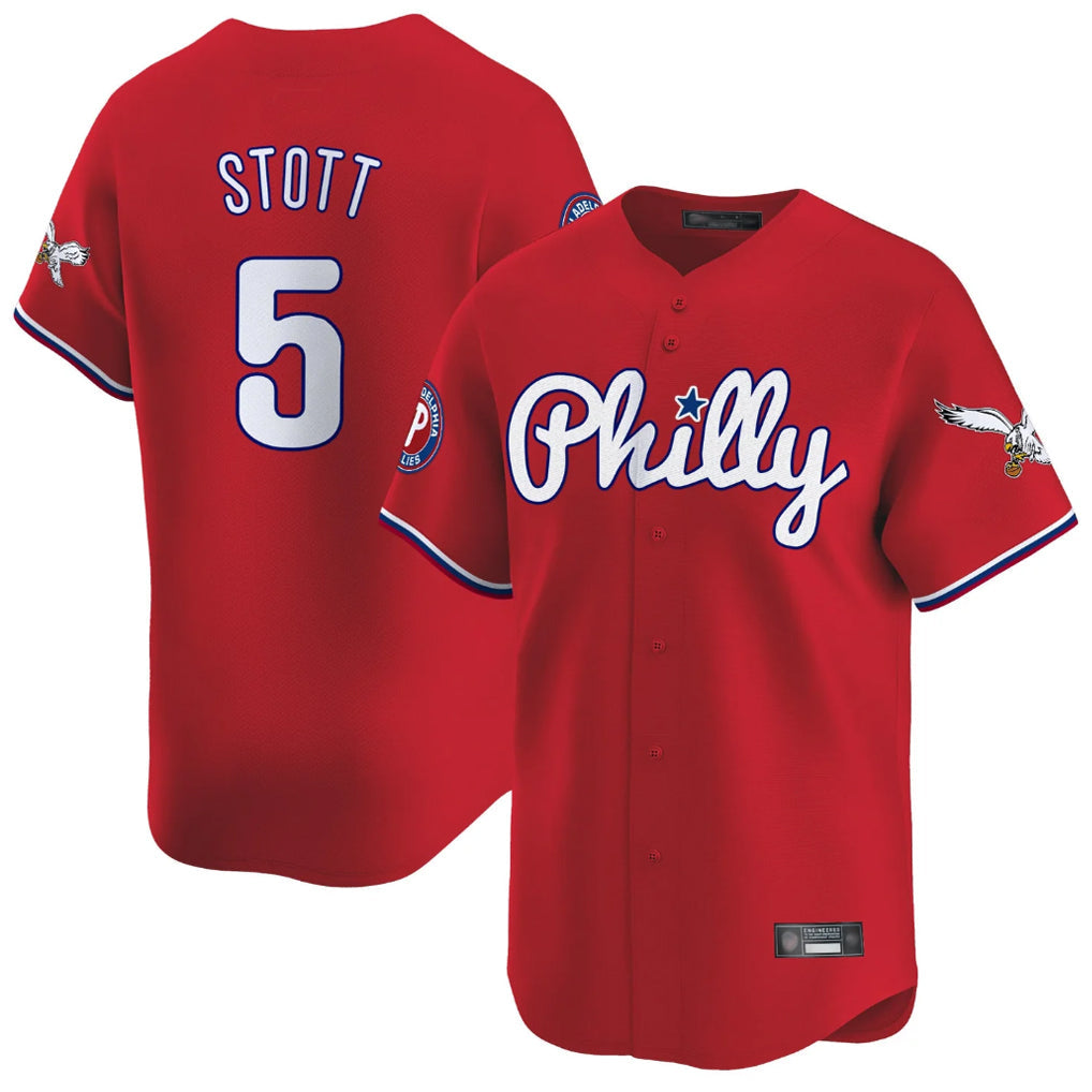 Silnrao P.Phillies #5 Bryson Stott Player Red Phillies & Eagles Vapor Premier Limited Stitched Jerseys