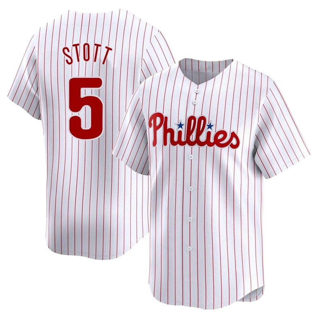Silnrao P.Phillies #5 Bryson Stott Player White Home Limited Stitched Jerseys