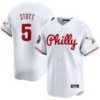 Silnrao P.Phillies #5 Bryson Stott Player White Phillies & Eagles Vapor Premier Limited Stitched Jerseys
