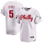 Silnrao P.Phillies #5 Bryson Stott Player White Pinstripe Phillies & Eagles Vapor Premier Limited Stitched Jerseys
