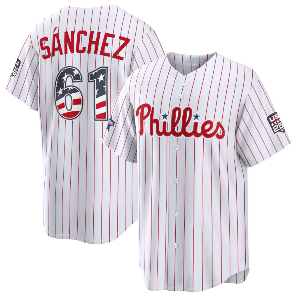 Silnrao P.Phillies #61 Cristopher S¨¢nchez White 2026 All-Star Edition Stars & Stripes Stadium Jerseys