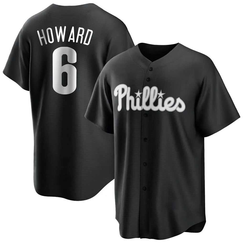 Silnrao P.Phillies #6 Ryan Howard Player Black Alt Fashion Home Game Stitched Jerseys