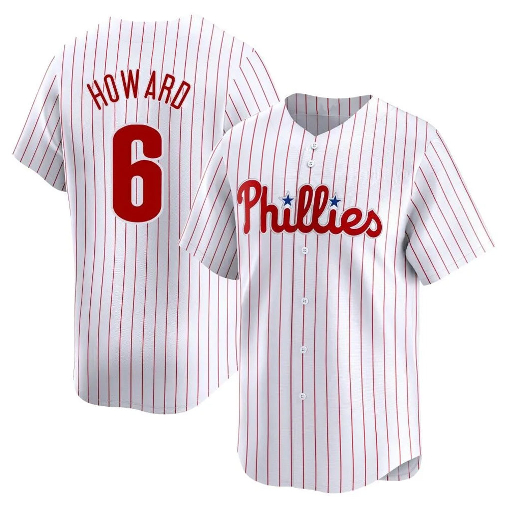 Silnrao P.Phillies #6 Ryan Howard Player White Home Limited Stitched Jerseys