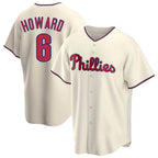 Silnrao P.Phillies #6 Ryan Howardr Player Cream Home Game Stitched Jerseys