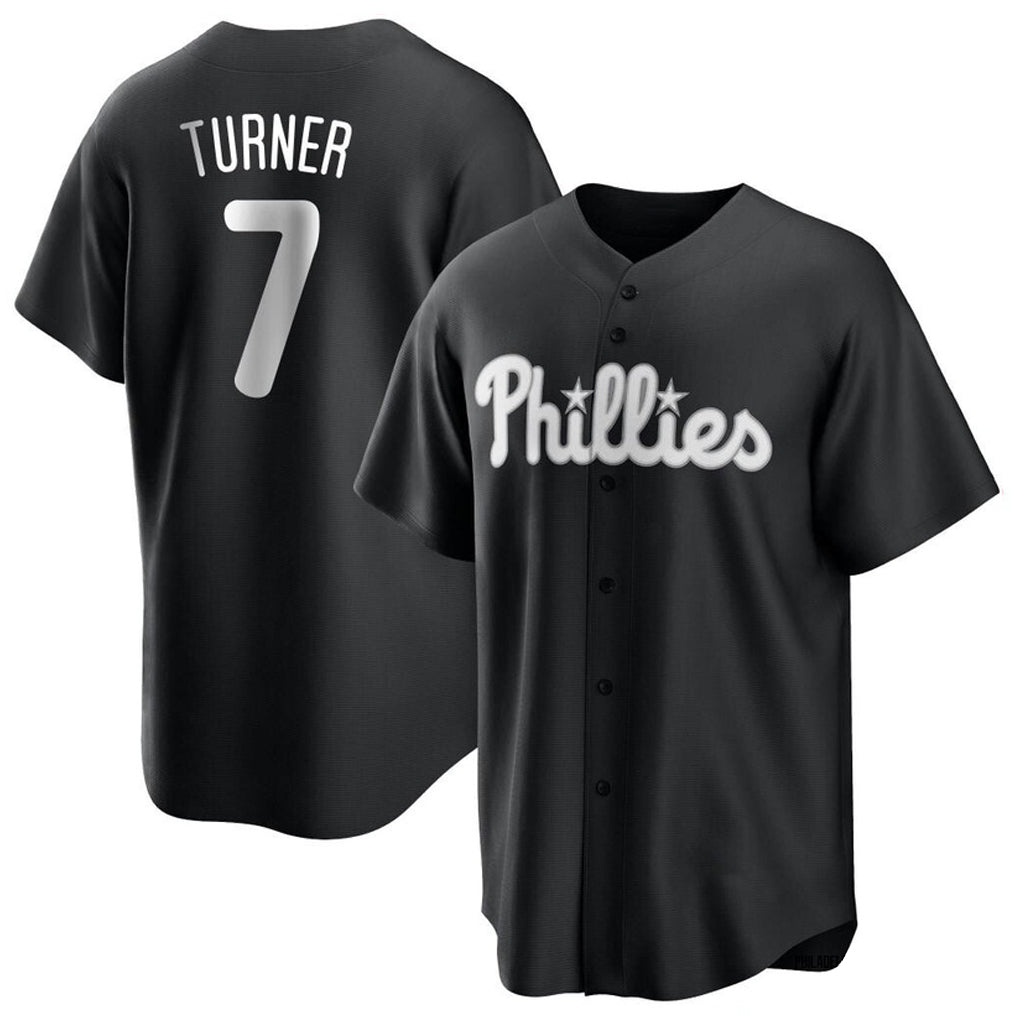 Silnrao P.Phillies #7 Trea Turner Player Black Alt Fashion Home Game Stitched Jerseys